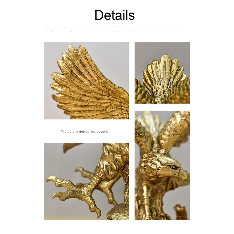 Hosoncovy Eagle Figurine Ornament Resin Eagle Sculpture Eagle Statue Eagle