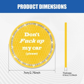 Lyxheth 2PCS Bling Car Cup Holder Coaster, Cup Holder Insert, 2.75 Inch Auto Cup Holders Insert Coaster, Car Accessory Silicone Anti-Slip Crystal Rhinestone Drink Cup Mat for Women (Yellow, 2PCS)