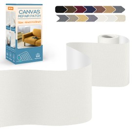 KING MOUNTAIN Canvas Repair Tape,Outdoor Gear Patch, 4×63 Inches,Waterproof,Self-Adhesive for Repairing Boat Covers,Sun Shades,Sofas,Tents,Lounge Chairs,Awnings (White1.0)