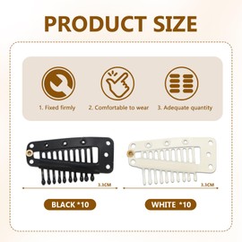 Indian Hair Accessories For Women, 20pcs Saree Hijab Pins For Indian Sarees, Can Be Used As Scarf Clip, Wig Clips And Veil Clip. (Black And White)