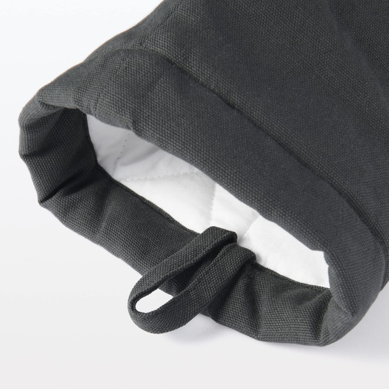 MUJI 12835844 Dark Gray Cotton Plain Weave Oven Mitt