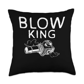 Blow King Autumn Leaf Blower Throw Pillow