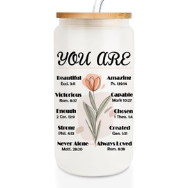 Greatingreat Friendship Birthday Gifts for Women, Religious Christmas Gift Catholic Gifts, Bible Verse Spiritual Gift for Women, Best Friends Friendship Inspirational Gifts, 16oz Glass Coffee Cup