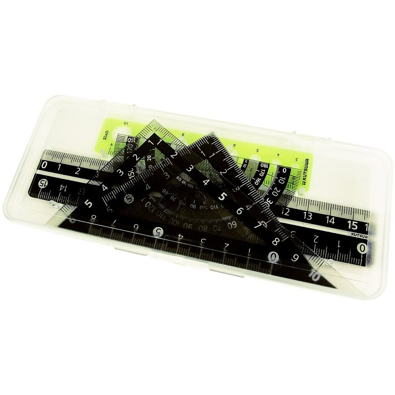 クツワ STAD 定規セット KB031 ブラック