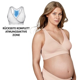 Medela Keep Cool Sleep Bustier, Seamless Pregnancy and Nursing Sleep Bustier Made of Soft Touch Material with Breathing Zone on the Full Back