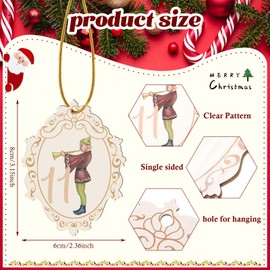 24 Pcs 12 Days of Christmas Ornaments Vintage Wooden Christmas Tree Decorations Rustic Cute Christmas Ornaments Set for Holiday Party Supplies Xmas Tree Wall Decor Gifts