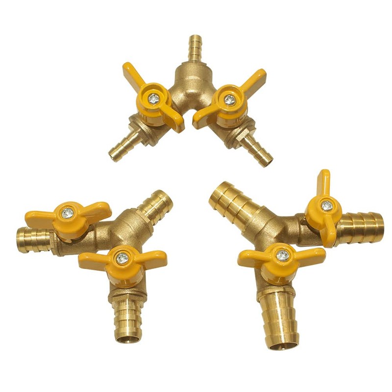Hooshing Brass 3 Way Shut Off Valve 3/4" Hose Barb