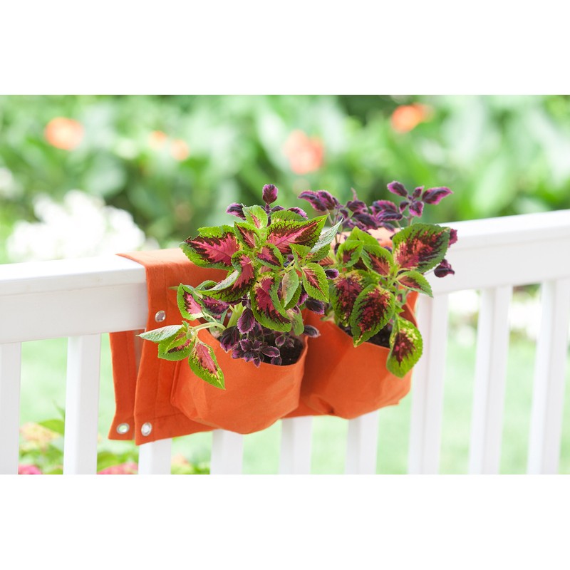 BloemBagz 2 Pocket Rail Planter, 18", Peppercorn