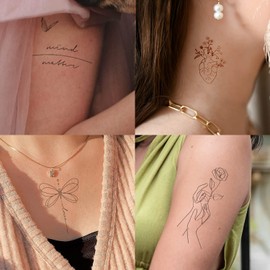 Esland Realistic Temporary Tattoos Healing Process Self Growth Mental Health Self Love Tattoo Stickers for Women