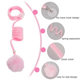 JYTDBCS Hanging Door Cat Plush Toy Trailer Toy Retractable Cat Toy Interactive Coral Reef Toy With Bell Indoor Cat Kitten Hunting Workout