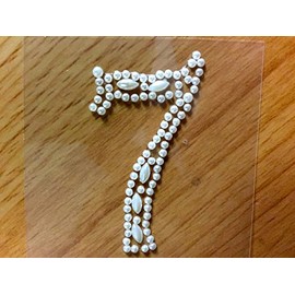 Craftbuddy US 2pcs Number 7" Self Adhesive Pearl Numbers Diamante Crystal Rhinestone Gems