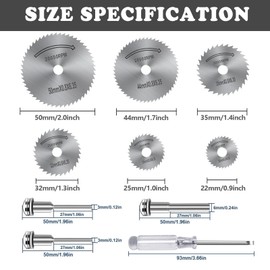 Pack of 10 Circular Saw Blades, Dremel Accessories, Cutting Discs, Multifunctional Tool Accessories with Screwdriver, for Rotary Tool, Disc Drill, Miniature Circular Saw Blades