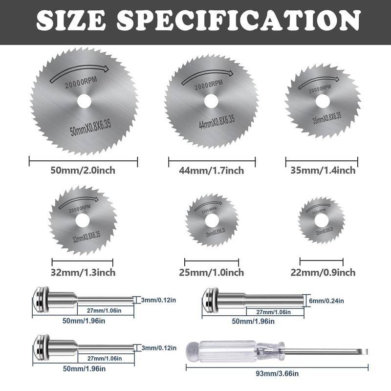 Pack of 10 Circular Saw Blades, Dremel Accessories, Cutting Discs,