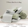 Monbix Queen Comforter Set - 7 Pieces Olive Green Prewashed