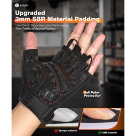 SIMARI Breathable Workout Gloves for Men & Women, Weight Lifting Gloves with Padded, Grip, Full Palm Protection, Gift for Gym Exercise, Cycling, Weightlifting Training, Fitness, Black, Size M