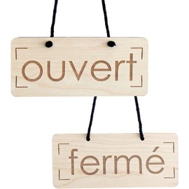 Smile BB - Panneau Ouvert Fermé pour Magasins, Entreprises, Restaurants, Panneau en Bois Ouvert Fermé