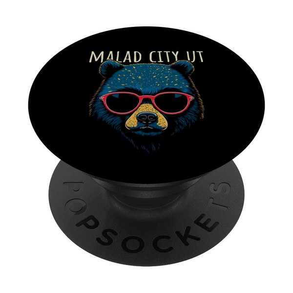 Malad City Utah USA Cooler Bär mit Sonnenbrille Design PopSockets