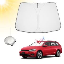 BIBIBO VW Golf 7 Sun Protection with UV Protection Compatible with 2013-2019 Volkswagen Golf Mk7 7.5 / Seat Leon MK3 / Seat Leon Cupra 5F, Car Parasol for Windscreen, Heat Protection Against UV Rays