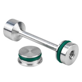 3mirrors Billet Aluminum Oil Diverter Barbell & Front Gallery Plug Compatible with GM LS Engines w/Viton O Ring for Sealing