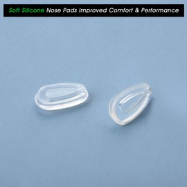 Acefrog 4 Pairs Upgraded Air Chamber Nose Pads for Oakley Feedback OO4079, Holbrook Metal OO4123, Gauge 6, Gauge 8, Elmont M L Eyeglass Sunglass, Slip-on Nose Piece Replacement, Anti-Slip, Clear