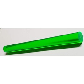 3/4" Diameter x 12" Long Green Clear Fluorescent Translucent Extruded Acrylic Plexiglass Lucite Rod - 19mm x 304.8mm