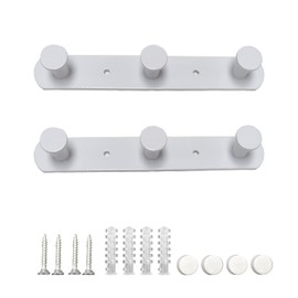 Molyorch Pack of 2 Wall Coat Rack, White Coat Rack, Heavy for Bathroom Towel, Bedroom Clothing, Kitchen Towels