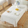 Pahajim Tablecloth Rectangular Table Cloth Cotton Linen Tassel Wipe Clean
