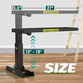 Tanfix Foldable | Heavy-Duty Ladder Extender Pro, High Strength Steel Material Design Ladder Extension Pro for Stairs w/Non-Slip Mat, 12-18" Adjustable Height, Applicable Feet Spacing 24"