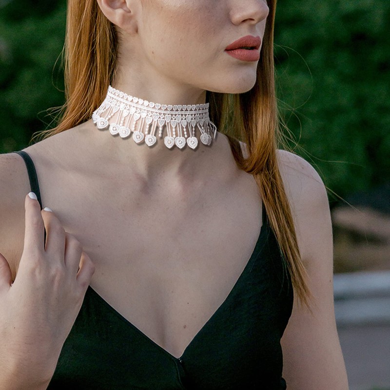 JJDreams P6cs Lace Choker Black Choker White Choker Collar Women's