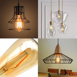 ASOKO LED Dimmable Vintage Edison Led Bulbs 6W Antique Style Edison Light Bulbs, 2300K Warm White (Amber Gold Glass), Squarrel Cage Filament Vintage Light Bulb,ST64, E26 Base (2300K-6W-6PCS)
