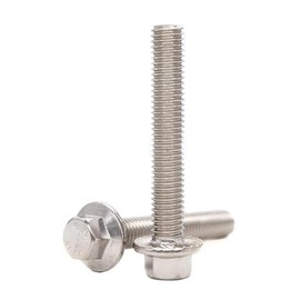 binifiMux 10pcs M10-1.5 x 65mm Serrated Flanged Hex Bolts Flange Hexagon Screws, Stainless Steel 18-8 (304), Plain Finish, DIN 6921