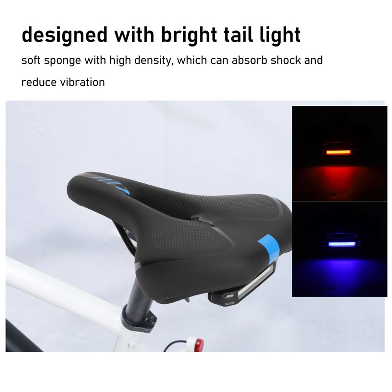 Road Bike Saddle Black Hollow Ergonomic Soft Silicone Sponge Tail