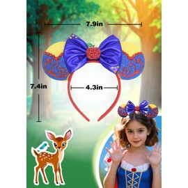 White Costume for Girls Adult Women Accessories Mouse Ears Headband Kids Favors Princess Birthday Party Decorations Dress up 4-6