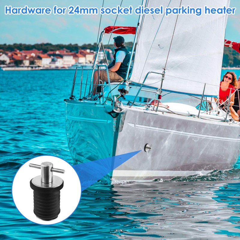4Pcs Boat Drain Plug Kit Stainless Steel Snap Handle and