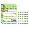 Dinosaur Reward Chart Cards with Stickers-Reusable Behavior Incentive Chart Card
