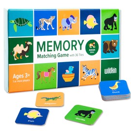 Wildkin Memory Matching Game – 18 Educational Pairs for Toddlers & Preschool - Animals