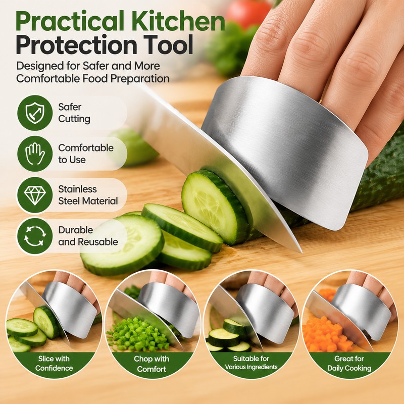 2 Pack Stainless Steel Finger Guard for Kitchen Use –