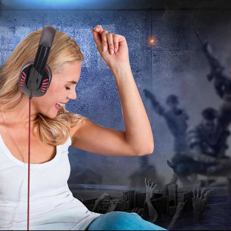 SY755MV Luminous Game Headphone Over-ear Gaming Headset with Microphone PC