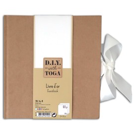Draeger Paris 1886 Mariage Guest Book, Paper, Light Brown (Kraft Paper), Carré - 20 x 20 cm