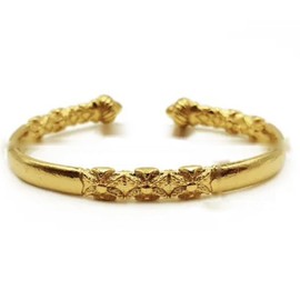 AT Jewellery - 9ct Yellow Gold Filled Ladies Carved Torque Bracelet Bangle