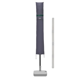 Sekey Parasol protective cover with rod, cover for diameter 200 cm / 200 x 150 cm / 200 x 125 cm garden umbrella, cover for balcony umbrella, 100% polyester, waterproof, dark grey.