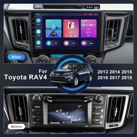 Android 13 4G+64G Car Radio Stereo for Toyota RAV4 2013-2018, Wireless Carplay&Android Auto with Support Bluetooth/Voice Control/GPS/WiFi/Back-up Camera/SWC/FM, 10.1 Inch IPS Touch Screen