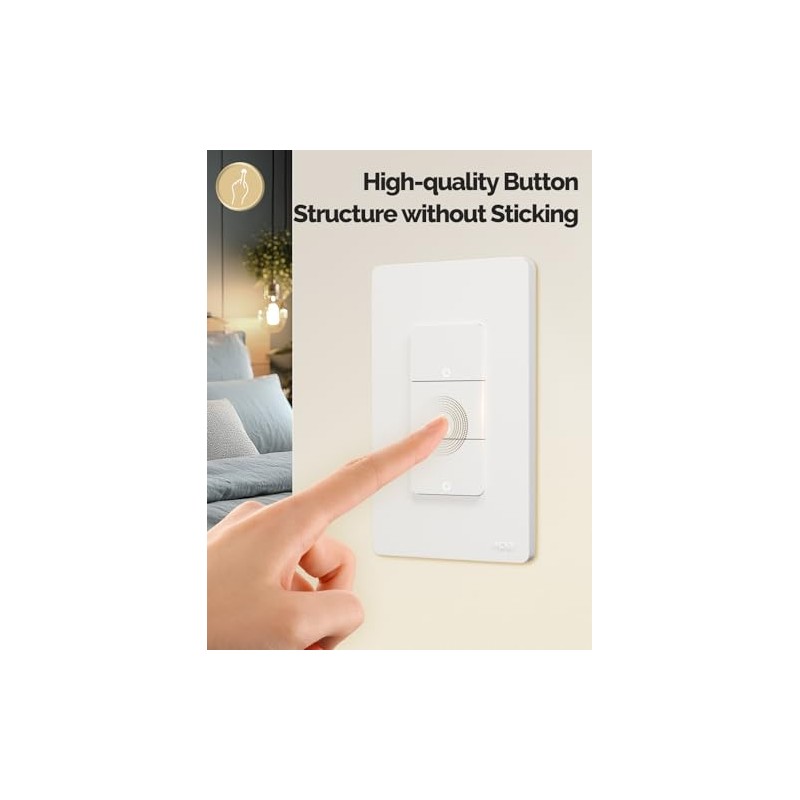 MOES Matter-WiFi Interruptor de luz de 3 botones, requiere neutro
