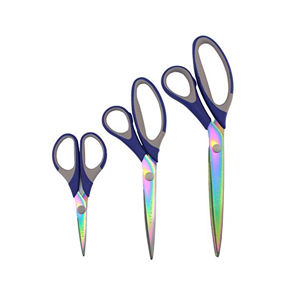 Titanium Softgrip Scissors Set for Sewing, Arts, Crafts, Office -