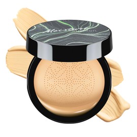 Mushroom Head Air Cushion CC Cream - BB Cream Foundation Makeup, Brighten Long - Lasting Even Color Correcting Concealer Full Coverage for All Skin Types (Buff Beige)