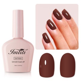 Imtiti Gel Nail Polish, Chocolate Brown Gel Polish Soak Off LED U V Deep Brown Nail Gel Polish DIY Nail Art Starter Manicure Salon Gel Nail Kit for Women Girls 10ML