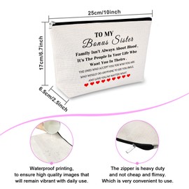 Sfodiary Bonus Sister Gifts Makeup Bag Friendship Birthday Gifts for Unbiological Sister in Law Cosmetic Bag Christmas Graduation Present for Her Friends Travel Cosmetic Pouch