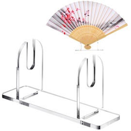 Roowest 2 Pcs Acrylic Fan Display Stand Folding Clear Fan Holder Easel Japanese Chinese Hand Fan Stand Foldable Handheld Fan Display Stand Base Fan Organizer