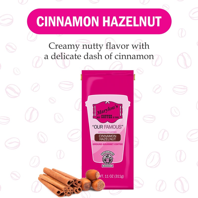 Marylou’s Coffee – Cinnamon Hazelnut Flavored Ground Gourmet Coffee –