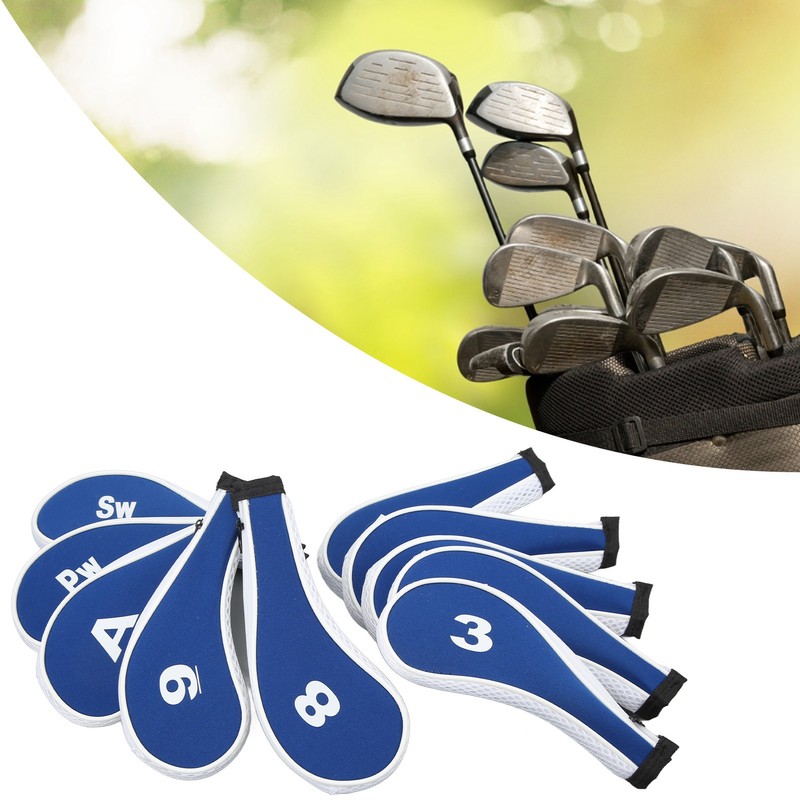 10pcs Golf Iron Head Cover with Number Printing Neoprene Zippered